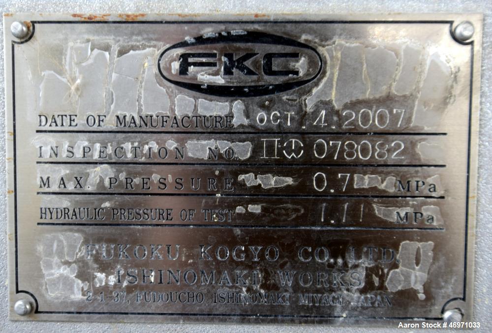 Used FKC Screw Press, Model SHX-800X6000L