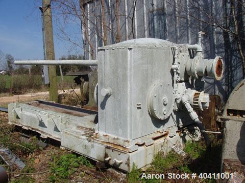 Used French Oil Mill Machinery 14" Dewatering Press, model N-110-12-MPC. Includes N series gearbox; short frame; (2) H-2-14" gearboxes with frame; new, unmilled piece of shaft material 17-4 PH anneal...
