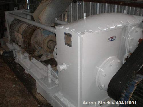 Used French Oil Mill Machinery 14" Dewatering Press, model N-110-12-MPC. Includes N series gearbox; short frame; (2) H-2-14" gearboxes with frame; new, unmilled piece of shaft material 17-4 PH anneal...