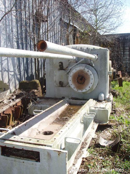 Used French Oil Mill Machinery 14" Dewatering Press, model N-110-12-MPC. Includes N series gearbox; short frame; (2) H-2-14" gearboxes with frame; new, unmilled piece of shaft material 17-4 PH anneal...