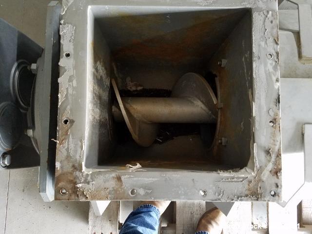 Used Vincent Horizontal Screw Press, Model KP-10. Approximate 10" diameter x 41" long screw. Approximate capacity GPM 10-100. 12" x 12" top feed. Press driven by a 10hp, 3/60/230/460 volt, 1750 rpm g...