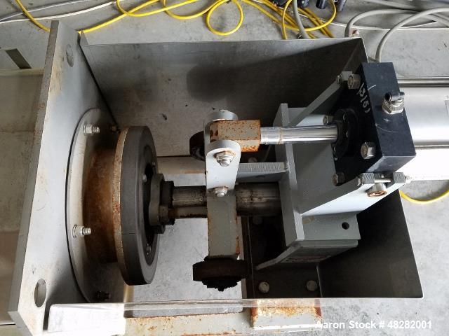 Used Vincent Horizontal Screw Press, Model KP-10. Approximate 10" diameter x 41" long screw. Approximate capacity GPM 10-100. 12" x 12" top feed. Press driven by a 10hp, 3/60/230/460 volt, 1750 rpm g...