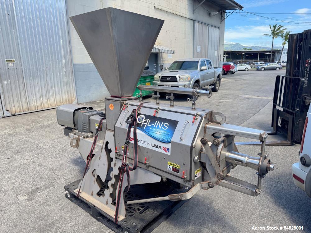 Used AL-INS MS-10 Stainless Steel Screw Press Separator – 75-100 GPM Capacity – Built 2024