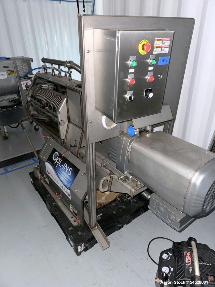 Used AL-INS MS-10 Stainless Steel Screw Press Separator – 75-100 GPM Capacity – Built 2024