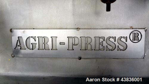 Used Stainless Steel Press Technology & Manufacturing Style AGP Agri-Press