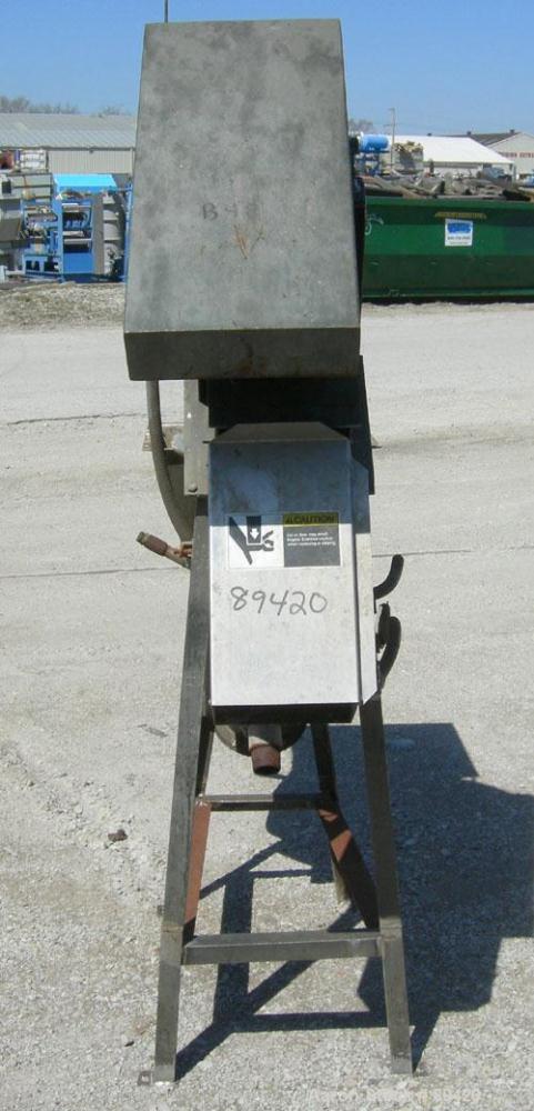USED: Somat inclined Som-A-Press screw press,304 stainless steel.  Approximate 6" diameter x 32" long screw. Driven by a 3 hp, 3/60/230/ 460 volt, 1160 rpm motor thru a reducer, ratio 25.64:1. Includ...