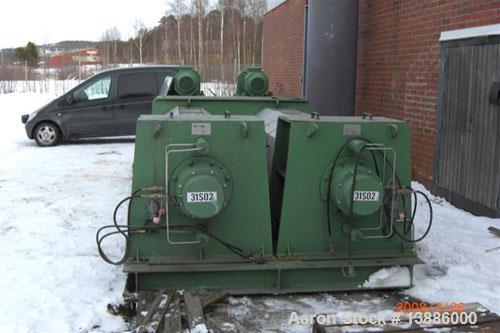 Used Vette twin screw press, type EZv/Z. Material of construction is AISI 316 stainless steel on product contact parts. Max working capacity 39,600 lbs (18,000 kgs) per hour. Inlet 70.44% water, outl...
