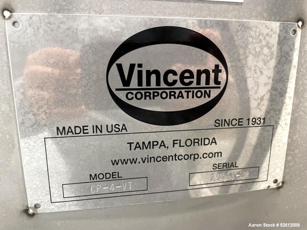 Used Vincent Corporation Compact Screw Press. Model CP-4-VT