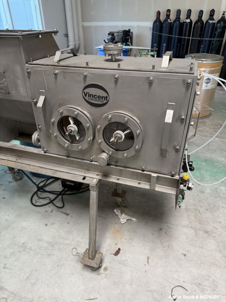 Used Vincent CP-6-VT Vapor-Tight Screw Press | 304 Stainless Steel | 350 lb/hr Dry Basis