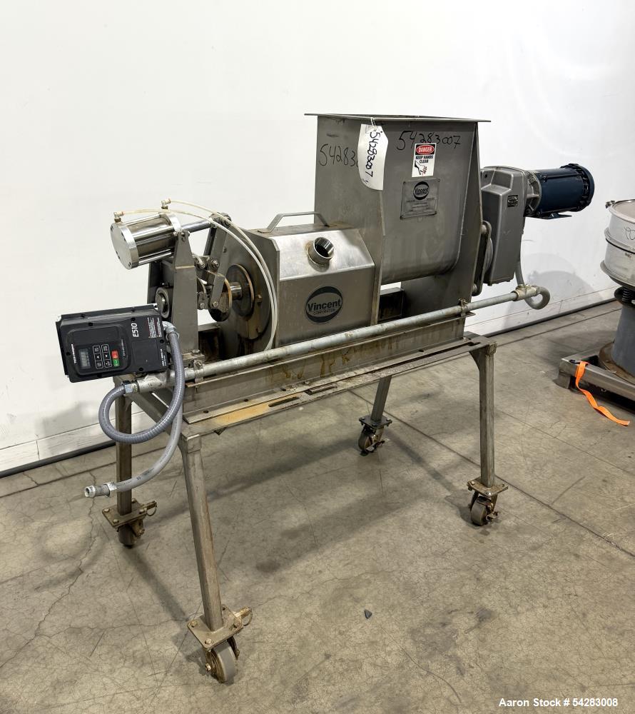 Used Vincent Screw Press  Model CP-4 (150-500 Lbs/Hr Capacity)