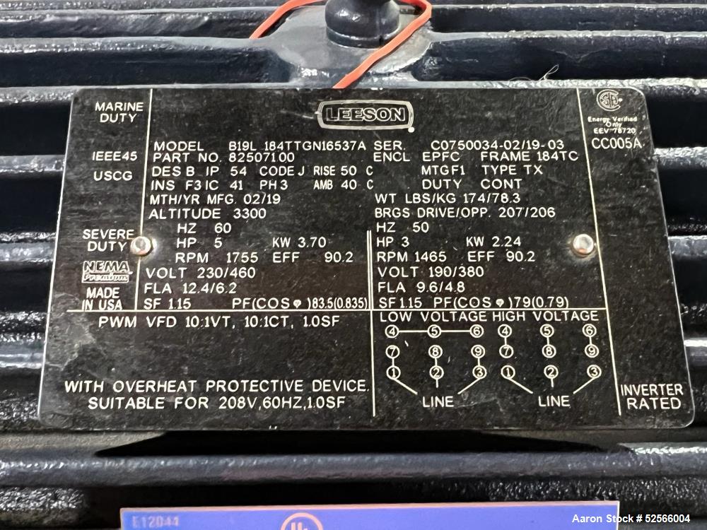 Vincent Dewatering Screw Press, Model CP-6VT