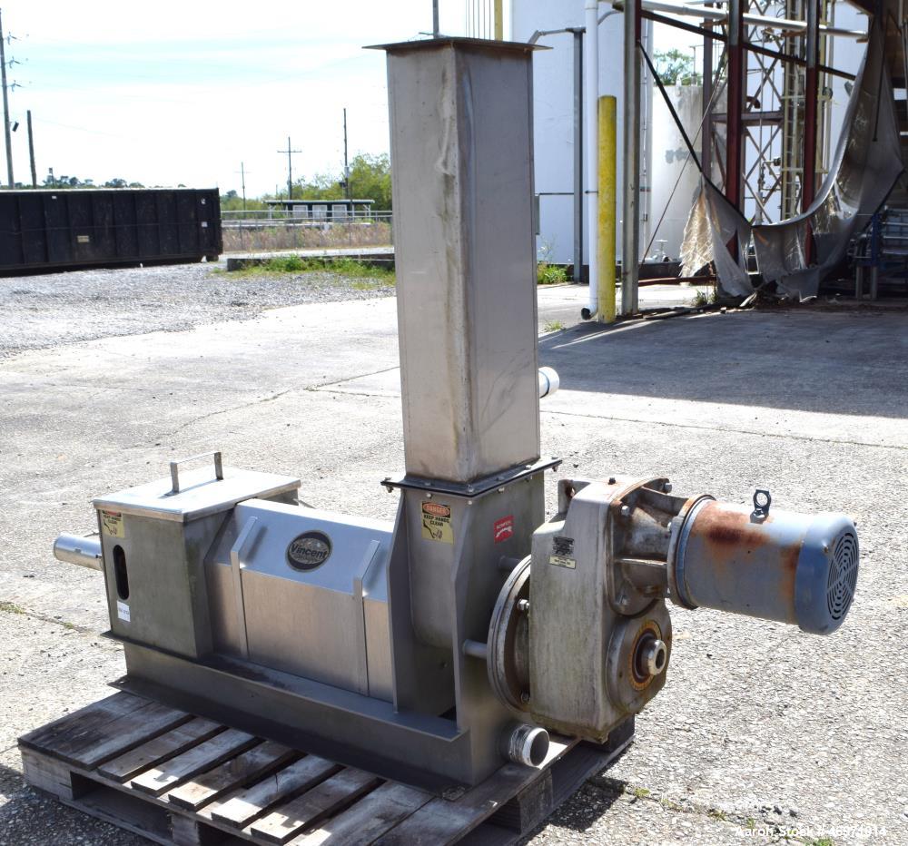 Used Vincent Corporation CP Horizontal Screw Press, Model CP-6, Stainless Steel