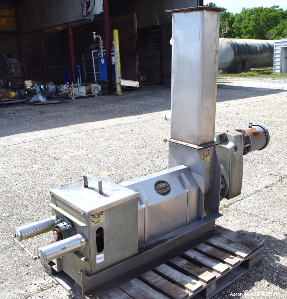 Used Vincent Corporation CP Horizontal Screw Press, Model CP-6, Stainless Steel