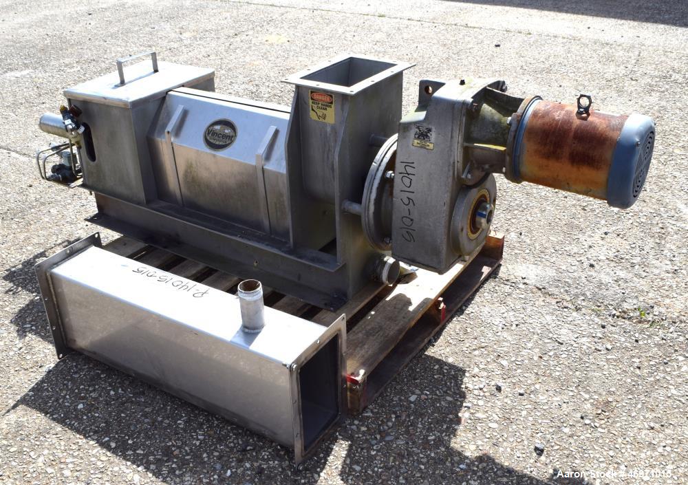 Used Vincent Corporation CP Horizontal Screw Press, Model CP-6, Stainless Steel