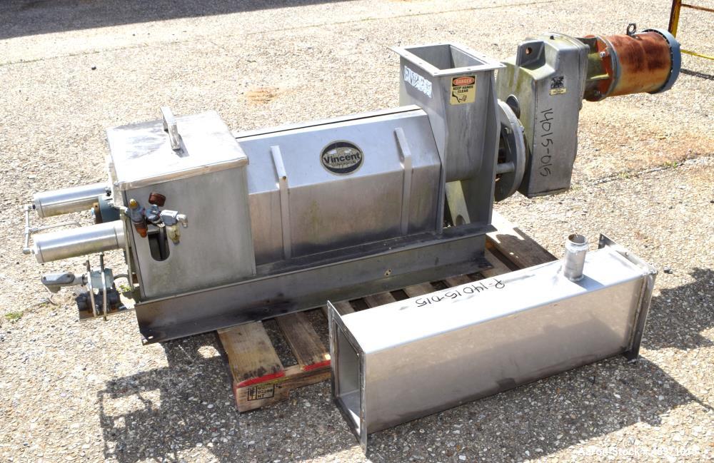 Used Vincent Corporation CP Horizontal Screw Press, Model CP-6, Stainless Steel