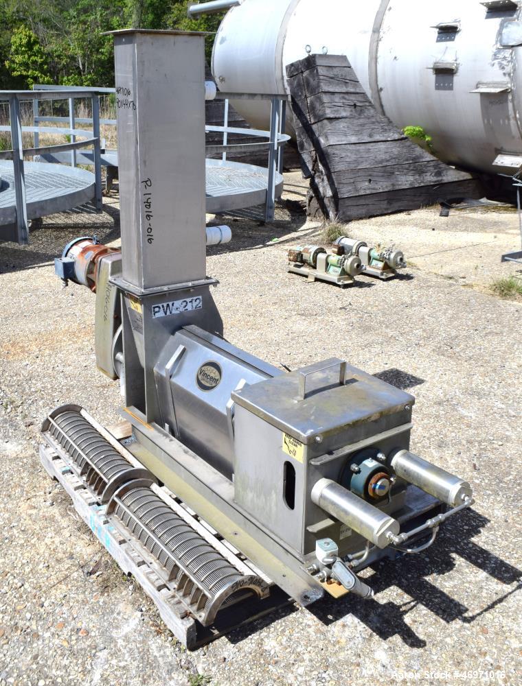 Used Vincent Corporation CP Horizontal Screw Press, Model CP-6, Stainless Steel