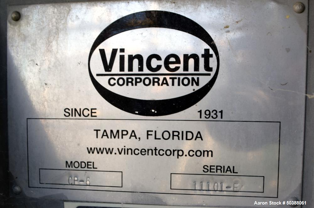 Used Vincent Corporation CP Model CP-6 Horizontal Screw Press.