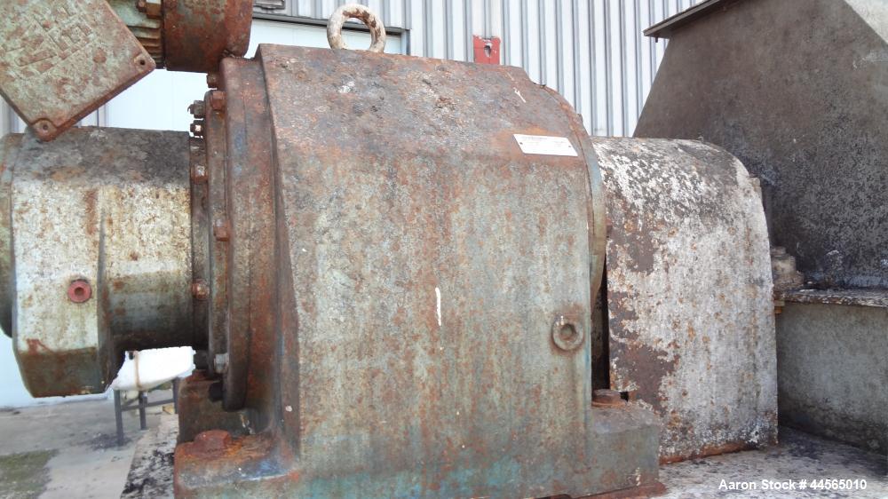 Used Vincent Horizontal Screw Press, Model VP16K2, 304 Stainless Steel. Approximate 16" diameter x 8" long screw, approximate capacity based on 55 pounds a cubic foot is 30,000 pounds an hour. Perfor...