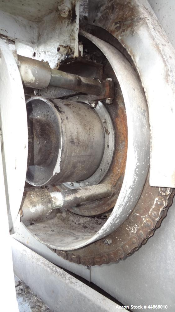 Used Vincent Horizontal Screw Press, Model VP16K2, 304 Stainless Steel. Approximate 16" diameter x 8" long screw, approximate capacity based on 55 pounds a cubic foot is 30,000 pounds an hour. Perfor...