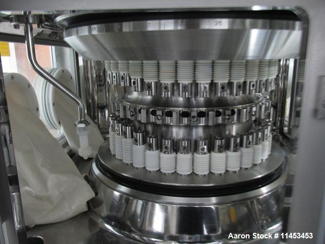 Used Used IMA Comprima 300 rotary tablet press, stainless steel product contact parts, 36 station turret, 5 mm - 16 mm round max tablet diameter, 5 mm - 17 mm oblong tablet size, with CIP nozzles, tu...