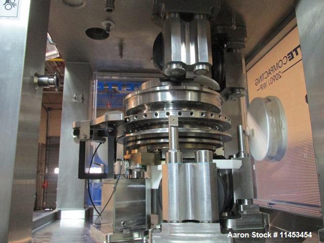 Used Used Fette 2090i WiP rotary tablet press, 36 station, 100 Kn pre-compression, 100 Kn main compression, single sided, keyed upper punch guides, 16 mm max tablet diameter, 18 mm max depth of fill,...