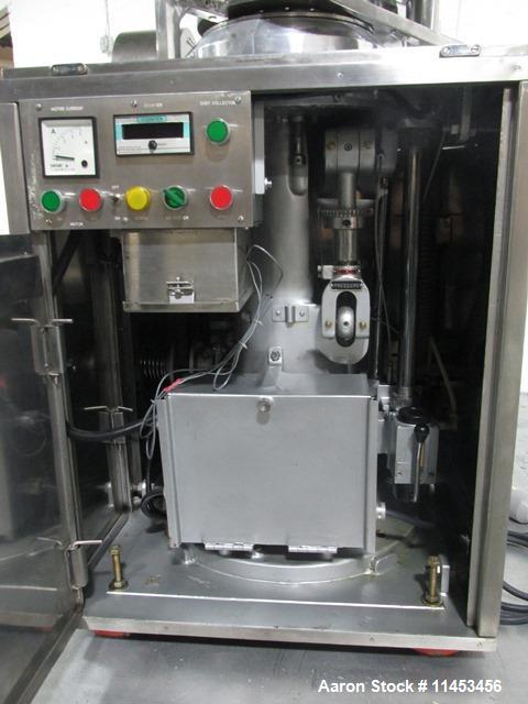 Used Used CPT (CapPlus Technologies) Econoline-M rotary tablet press, 16 stations, B tooled, keyed upper punch guide, feed hopper, 4 ton main compression pressure, rated up to 31,000 tablets/hr, seri...