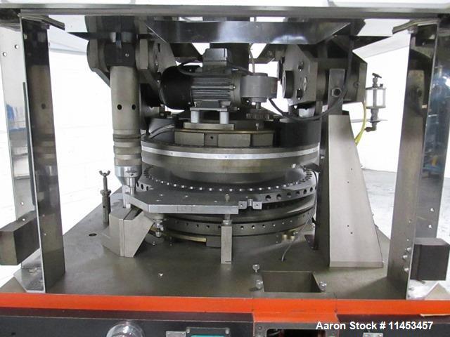 Used Used Manesty Rotapress MK IIA rotary tablet press, 61 station, double sided, with pre-compression, 6.5 tons compression, 7/16" max tablet diameter, 11/16" max depth of fill, with feed hoppers an...