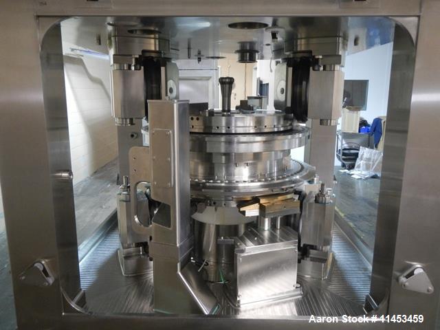Used Used Fette 3090i WiP rotary tablet press with containment, 75 station segmented turret, 100 Kn pre-compression, 100 Kn main compression pressure, 11, 18, 25 mm max tablet diameter depending on s...