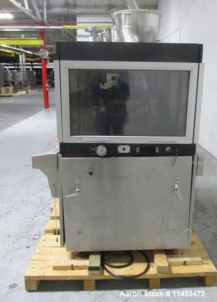 Used One (1) used Manesty Rotapress MK IIA rotary tablet press, 61 station, double sided, with pre-compression, 6.5 tons compression, keyed upper punches, 7/16" max tablet diameter, 11/16" max depth ...