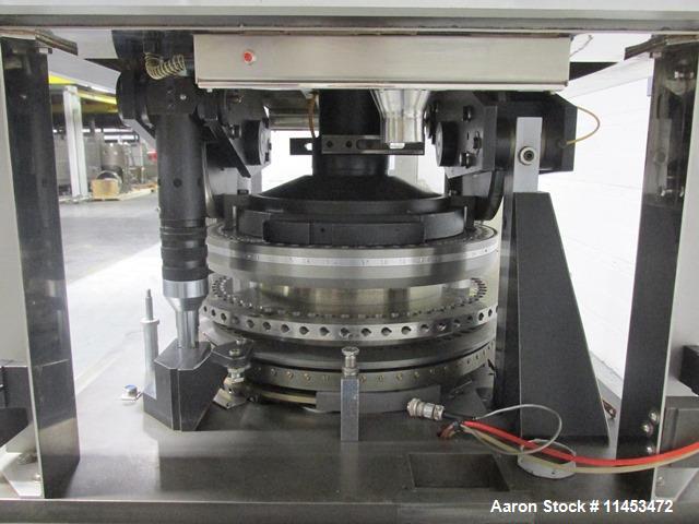 Used One (1) used Manesty Rotapress MK IIA rotary tablet press, 61 station, double sided, with pre-compression, 6.5 tons compression, keyed upper punches, 7/16" max tablet diameter, 11/16" max depth ...