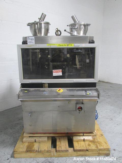 Used-One (1) used Manesty Rotapress MK IIA rotary tablet press, 61 station, double sided, with pre-compression, 6.5 tons com...