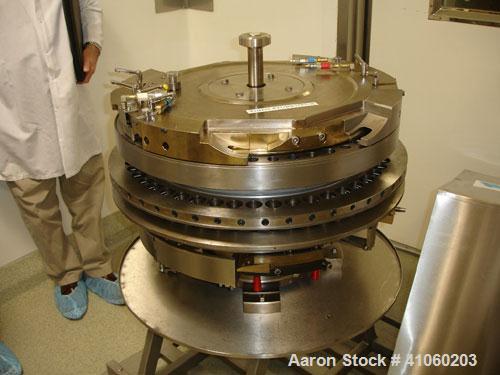 Used Fette Rotary Tablet Press, Model P3200/C, 49 station, double sided, keyed upper punch guides, 100 KN compression pressure with pre compression, 25mm max tablet diameter, 22mm max depth of fill, ...