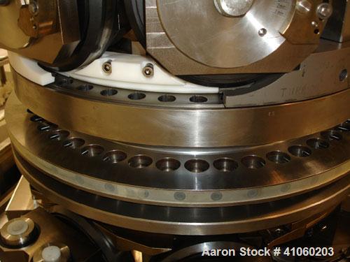 Used Fette Rotary Tablet Press, Model P3200/C, 49 station, double sided, keyed upper punch guides, 100 KN compression pressure with pre compression, 25mm max tablet diameter, 22mm max depth of fill, ...
