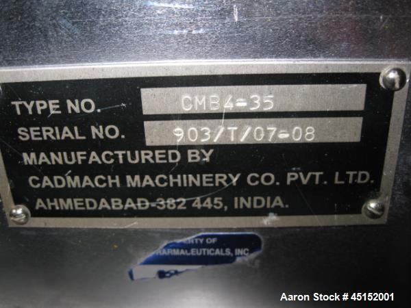 Used Cadmach Rotary Tablet Press, Model CMB4-35
