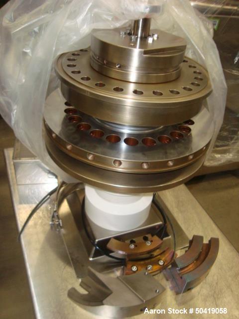 Used Fette 1200i Rotary Pharmaceutical Tablet Press With (24-Station B-Turret) With Hydraulic Lift Transport Cart, Fette Compacting Workstation Controller Panel, Mobile Stainless Steel Parts Clean Ra...