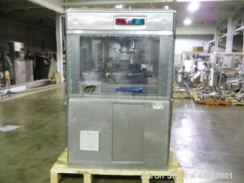 Used- Fette Rotary Tablet Press, Model 3090. 61 Station, keyed upper punch guides, 100 KN main compression, 100 KN pre compr...