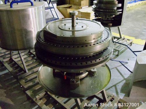 Used Fette Rotary Tablet Press, Model 3090. 61 Station, keyed upper punch guides, 100 KN main compression, 100 KN pre compression, dual sided, 16 mm max tablet diameter, 18 mm max depth of fill, rate...