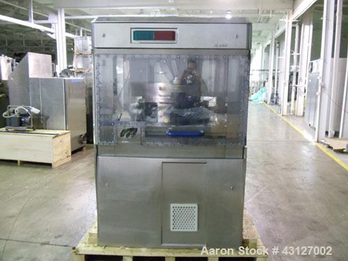 Used Fette Rotary Tablet Press, Model 3090. 61 Station, keyed upper punch guides, 100 KN main compression, 100 KN pre compression, dual sided, 16 mm max tablet diameter, 18 mm max depth of fill, rate...
