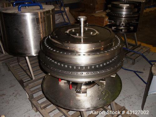 Used Fette Rotary Tablet Press, Model 3090. 61 Station, keyed upper punch guides, 100 KN main compression, 100 KN pre compression, dual sided, 16 mm max tablet diameter, 18 mm max depth of fill, rate...
