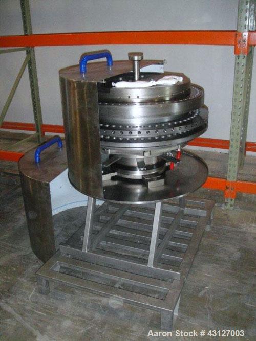 Used Fette Rotary Tablet Press, Model 3090. 61 Station, keyed upper punch guides, 100 KN main compression, 100 KN pre compression, dual sided, 16 mm max tablet diameter, 18 mm max depth of fill, rate...