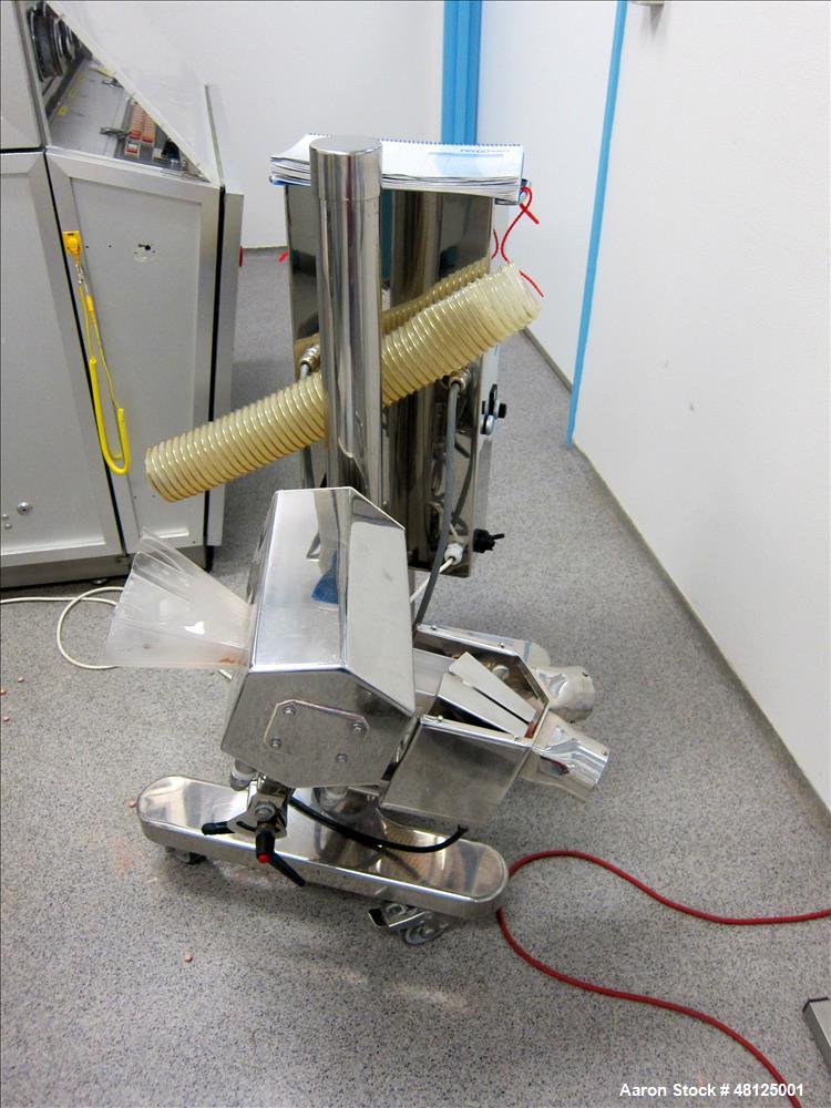 Used Fette Rotor Tablet Press, Type P2100. 43 Stations, B tooling, Overall dimensions: 3’9” (1200 mm) L x 4’4” (1350 mm) W x 6’8” (2100 mm) H. Incl. (1) Kramer deduster, type E09, (1) Safeline, metal...