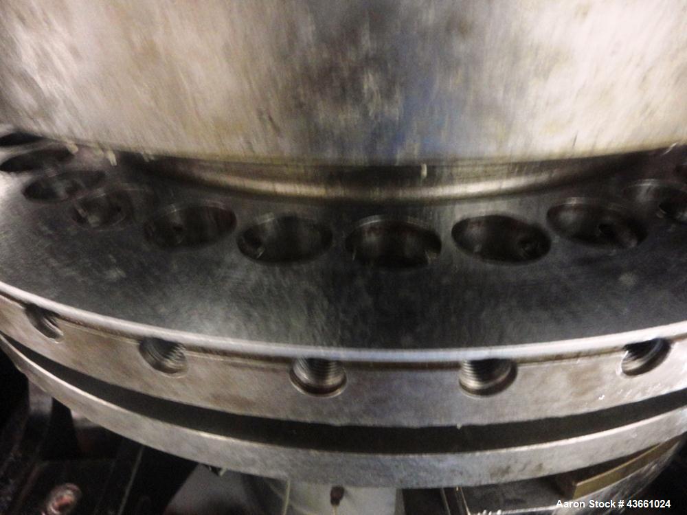 Used Fette rotary tablet press, model P3000, 37 station, D tooled, 100 Kn compression pressure with 10 Kn pre compression, 25 mm max tablet diameter, 22 mm max depth of fill, rated up to 266,400 tabl...