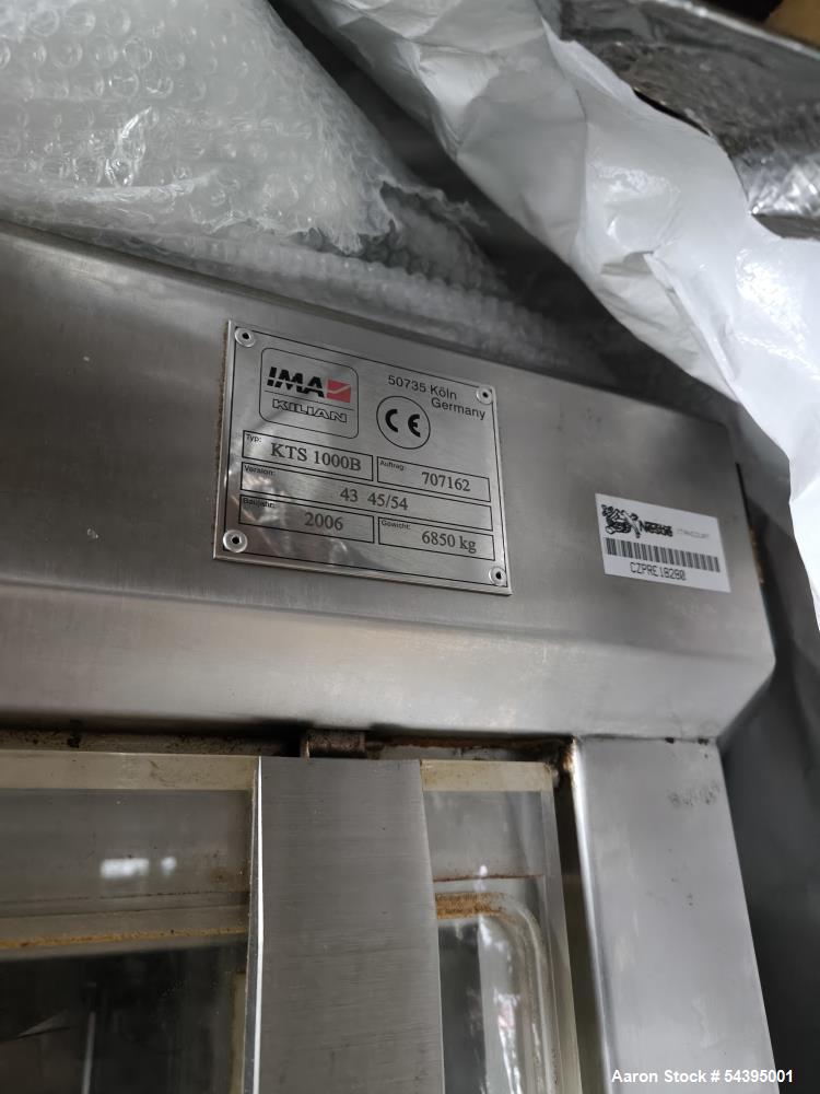 Used IMA Romaco Kilian KTS 1000 B Rotary Tablet Press – 43 Station High Output Tablet Compression Machine