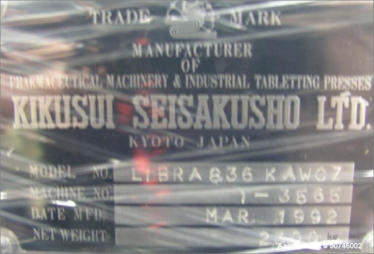 Used- Kikusui Libra Rotary Tablet Press, 36 Station.