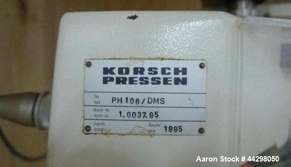 Used- Korsch Rotary Tablet Press, Model PH 106/DMS