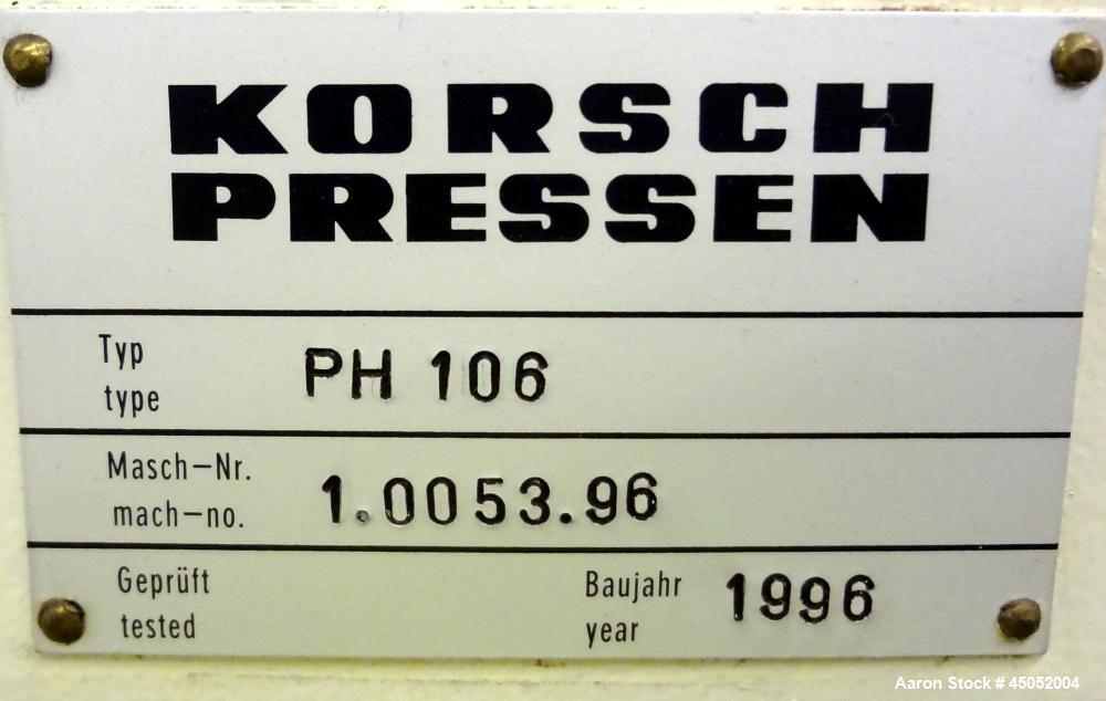 Used Korsch Rotary Tablet Press, Model PH 106