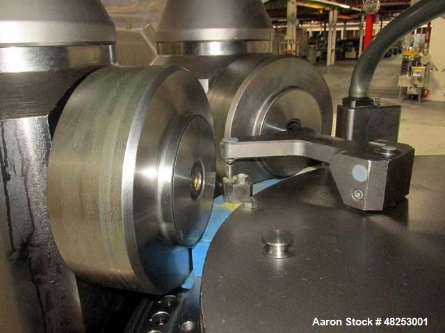 Used Korsch Rotary Tablet Press, Model XL800. 100 Kn Main compression with 100 kN pre-compression, 87 stations, "BB" tooled, dual sided, 13 mm maximum tablet diameter, 18 mm maximum depth of fill wit...