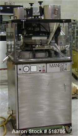 USED: Manesty BB4-45 station high speed rotary tablet press. This is adouble sided tablet press which was originally manufac...