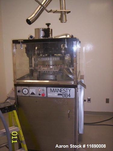 Used-Manesty Double Sided 35 Station Rotary Tablet Press, Model BB4-35