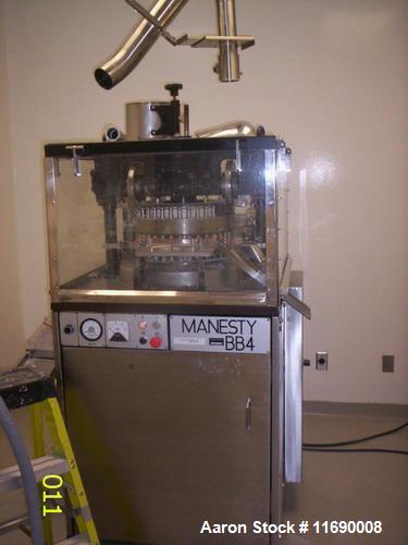 Used Manesty Double Sided 35 Station Rotary Tablet Press, Model BB4-35